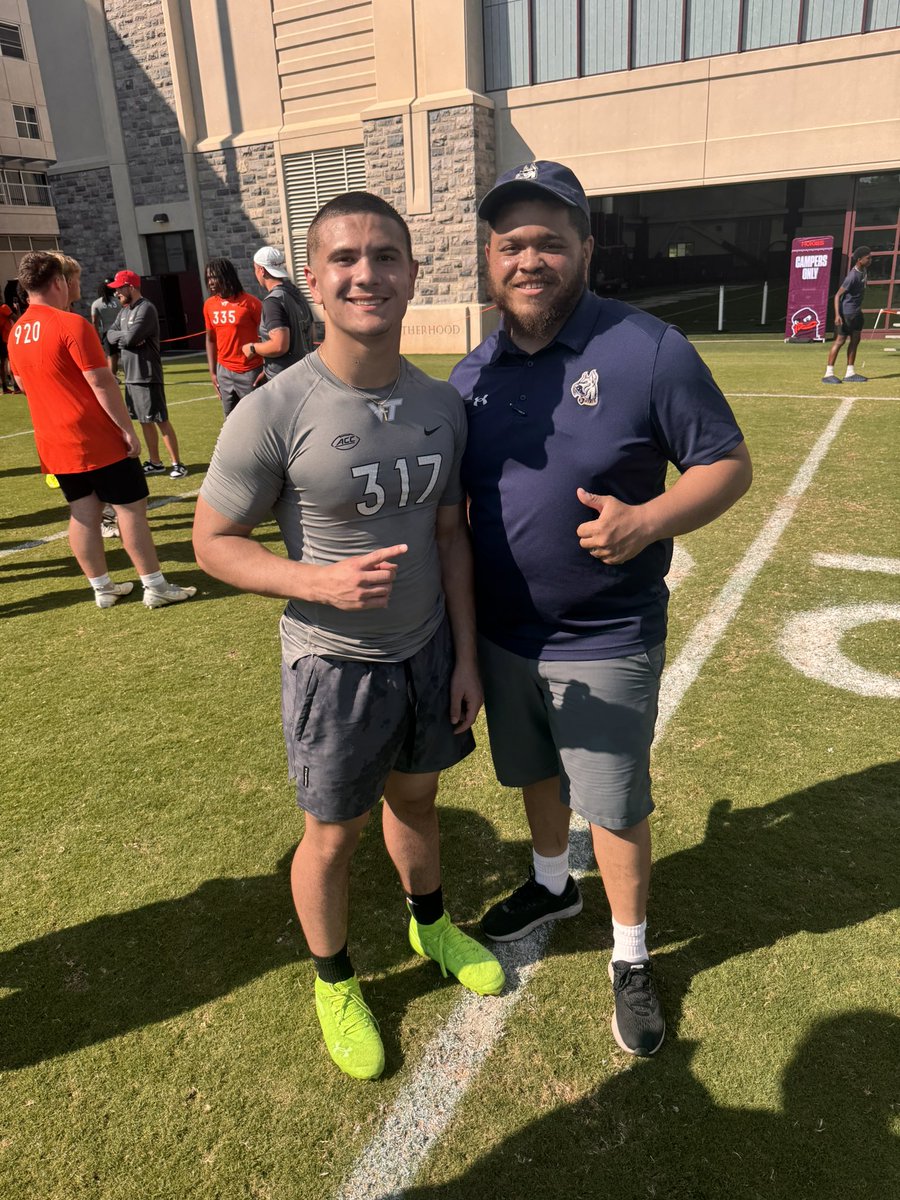 Maxsolis21's tweet photo. Thank you coach @Coach_Pearce_ for coming out to watch me compete  at Virginia tech , looking forward to building on this‼️‼️‼️ 
@BigBlue_FB @MSJ_Football @PrepRedzoneMD @TrenchCombat https://t.co/BGau3PZhwm