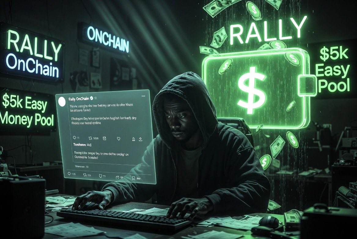 Felixqrze's tweet photo. My timeline is dry, but my wallet's not. While everyone's just posting, I'm getting paid. Daily.
Just started on Rally. Regular people are earning money every single day just for tweeting like normal. This isn't complicated.
This post is my entry for their $5,000 Easy Money pool. Top 10 get $500 each. It's still early, and the payouts are actually wild.
If you're not on @RallyOnChain  yet, you're late.
The setup takes 2 minutes. I'm not gatekeeping my link is in my bio if you want to start today.
The replies here will be everyone asking how. Be one of the first ones who already knows.