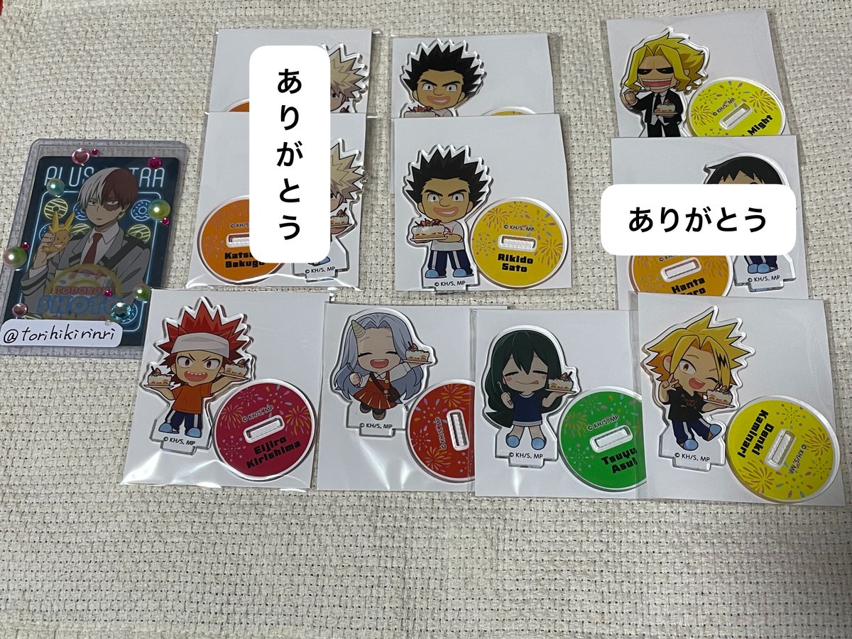 torihikirinri's tweet photo. 【交換/譲渡】ヒロアカ スイパラ 海の家 アクリルスタンド アクスタ 缶バッジ 缶バ オーロラクリップ

【求】同弾 轟、緑谷>定価＋送料

【譲】画像1~4
爆豪は轟との交換のみ
比率違い交換可 https://t.co/jv2szI31FH