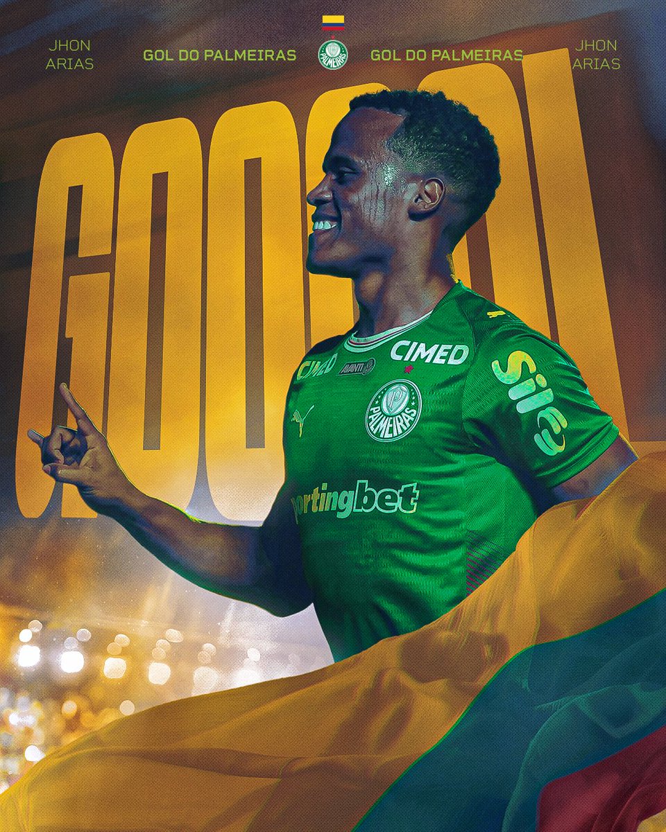 Palmeiras's tweet photo. GOL DE CAMISA 1️⃣1️⃣! 🐷

Meu atacante marcou para a Colômbia no duelo com a Jordânia. Pra cima, Arias! 🇨🇴 https://t.co/GF5Pp34TD2