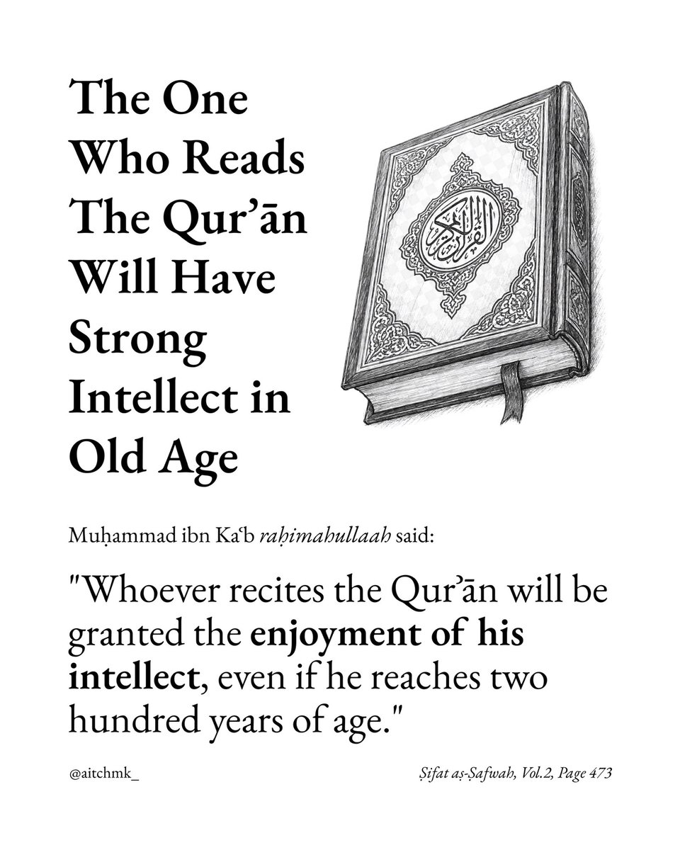 aitchmk__'s tweet photo. Read the Qur’an. It will prolong your life. https://t.co/xECrCxn9QT