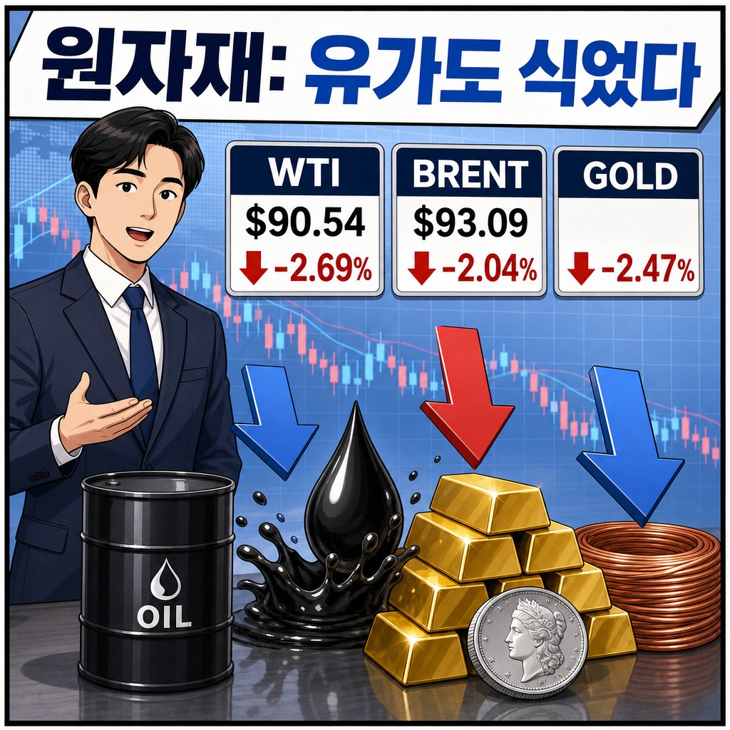 bincompleteness's tweet photo. 개장15분전! 
오늘의 증시상황 체크하고 들어가세요^^

1. 국내증시
• KOSPI 8,160.59 / -5.54%
• KOSDAQ 1,002.44 / -4.50%
• 오늘 개장 전 톤: 미 기술주 급락 + VIX 급등 영향으로 성장주·반도체 부담. 유가 하락은 인플레 완화 재료.

2. 미국장
• Dow 50,866.78 / -1.35%
• S&P500 7,383.74 / -2.64%
• Nasdaq 25,709.43 / -4.18%
• 핵심: 나스닥 낙폭이 가장 큼. 리스크오프 확산.

3. 국제정세 / 지정학
• 중동·호르무즈 리스크는 에너지 프리미엄 변수.
• 북중 관계, 관세/공급망 이슈도 아시아장 심리 부담.
• 시장은 “안전자산 선호 vs 원자재 되돌림”이 섞인 상태.

4. 유가·원자재
• WTI $90.54 / -2.69%
• Brent $93.09 / -2.04%
• Gold $4,365.30 / -2.47%
• Silver -6.34%, Copper -3.48%
• 달러 강세·차익실현 압력으로 원자재 전반 약세.

해외 참고
FTSE +0.08%, DAX -0.75%, CAC -0.32%, EuroStoxx50 -0.68%, VIX +39.68%.
출처
• Yahoo Finance chart API: KOSPI/KOSDAQ, 미국 3대 지수, 유��� 지수, VIX, 원자재 선물
• MarketWatch: S&P500·Nasdaq 급락 보도
• https://t.co/GRky2KxVWv: WTI/Brent 가격표
• Google News RSS / Reuters