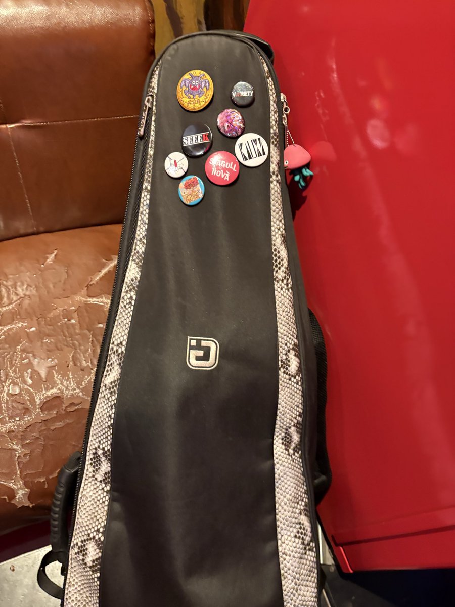 46kuman's tweet photo. おはようございます🧸☀

昨晩はスタジオでじゃんじゃかやってきました🎸

長年使ってるギグバッグ
蛇柄が可愛いという理由でナンパされたりしたこともあります🐍笑

月曜！
天気悪いけど気合い入れてこ💪 https://t.co/afvK8PxEUq