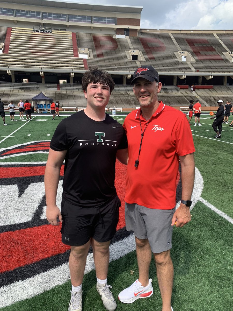 CritStivers's tweet photo. Had a great day at WKU camp today.
Thank you @CoachBernardi74 @Coach_StrickOL for the coaching.@Aspirationsgym @TrinityHSFB @Coach_MFox @drew_toennies @CoachOBrien_ @PrepRedzoneKY @LippertScouting @Coach_Helton https://t.co/WjapjlUtxQ