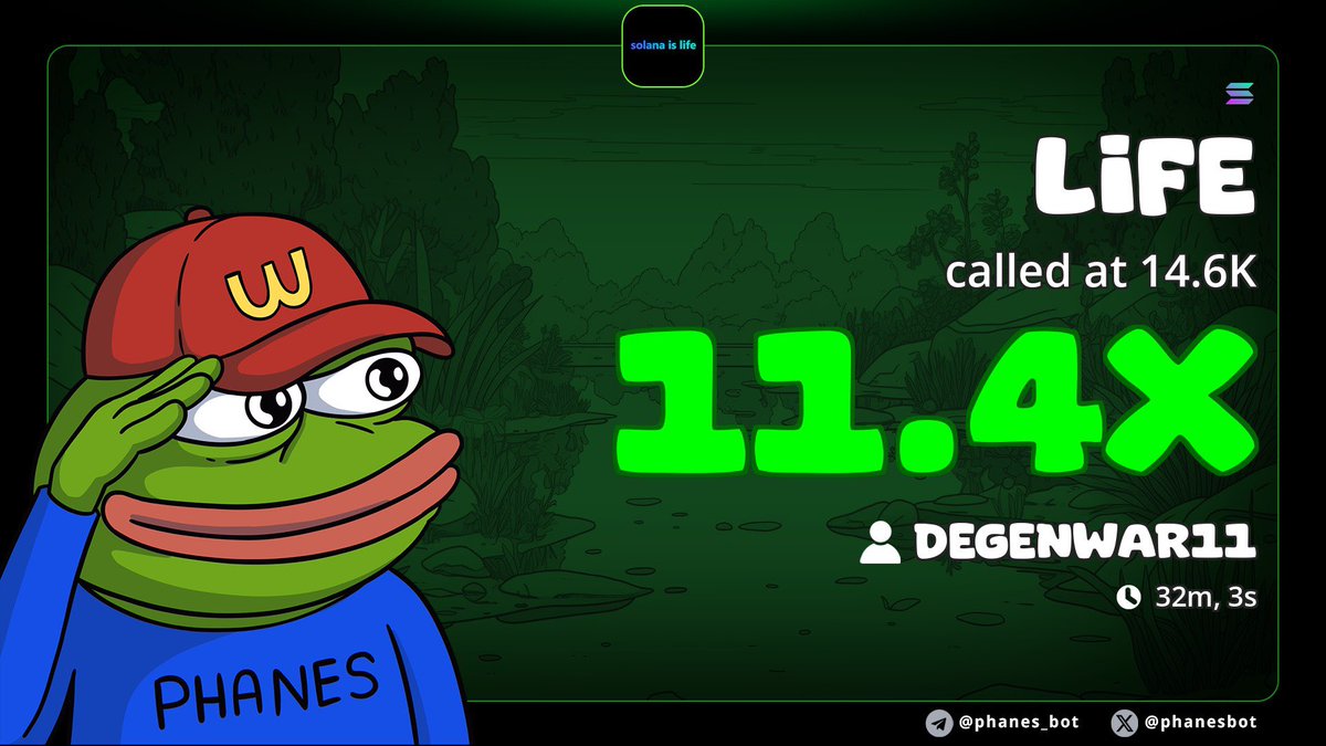 DegenWar01's tweet photo. Massive 11x profits on my alpha call on $LIFE 

CA>> J8cXU1EFi1SCTJ9XYpBnjqQ7nVLETNLFaRaHCP3RLiFE
#memecoin #solana #Degen https://t.co/TXMyPLpy2l