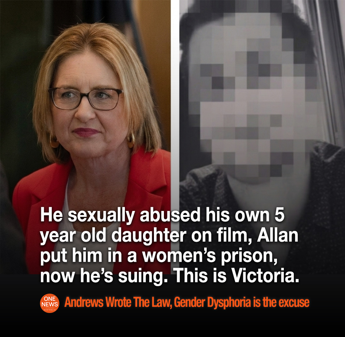 OneNewsAu's tweet photo. 🟠 BREAKING: CHILD RAPIST SUES VICTORIAN LABOR OVER CONDITIONS IN THE WOMEN'S PRISON LABOR PUT HIM IN 🟠

A man convicted of raping his own 5-year-old daughter, filming the abuse and sending the footage to a US paedophile is now suing the Victorian Labor government over conditions in the women's prison Labor placed him in.

WHAT HE DID
Anonymised by the court as Hilary Maloney, the offender pleaded guilty in 2024 to three charges:

Persistent sexual abuse of a child under 16 (Victorian, max 25 years, standard sentence 10 years)
Producing child abuse material via a carriage service (Commonwealth)
Transmitting child abuse material via a carriage service (Commonwealth)

He offended on at least 19 occasions over 33 days in May and June 2023. The victim was his own 5-year-old daughter. He lived in the same home as her and her mother. He produced 77 files. He sent them to Samuel Booth, a US paedophile he met online in a self-described master and slave dynamic.

THE SENTENCE
County Court Judge Nola Karapanagiotidis sentenced Maloney to 4 years 9 months. Non parole: 2 years 6 months. The standard sentence for the state offence alone is 10 years.

The judge accepted gender dysphoria reduced Maloney's moral culpability. She accepted online manipulation by Booth reduced it further. She said Maloney was "highly unlikely" to reoffend unless coerced again.

THE WOMEN'S PRISON
Maloney was placed in Dame Phyllis Frost Centre under a Victorian Labor policy that imprisons offenders by gender identity, not sex. The same policy was in place in 2022 when a female prisoner was sexually assaulted by a trans identifying male murderer in another Victorian women's prison. The Allan government settled the victim's claim in secret.

THE LAWSUIT
Maloney is now suing the Victorian Government over treatment in custody, including 13 months in solitary confinement. The taxpayer pays the damages either way.

THE FEDERAL FIX
The Coalition's Crimes Amendment (Mandatory Minimum Sentences for Child Sexual Abuse) Bill 2025 would impose a 5-year mandatory minimum on serious federal child sex offences. Albanese Labor has blocked it twice.

Maloney is eligible for parole in 2027. His daughter will be 9.

Read the full story here: https://t.co/PBOVyXo0oC