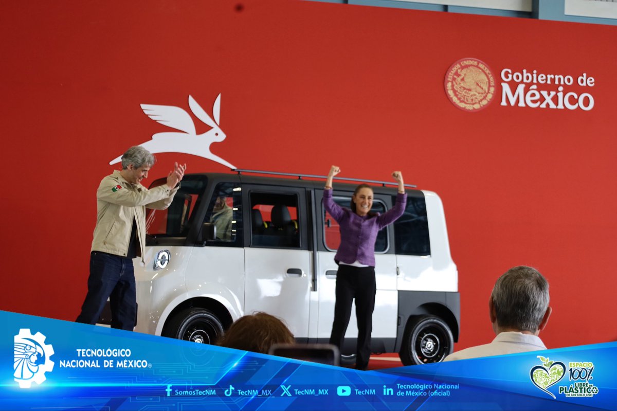 TecNM_MX's tweet photo. #OrgulloTecNM
Hoy México escribe una nueva página en la historia de la innovación tecnológica con la presentación de Olinia, el vehículo eléctrico desarrollado como parte de un proyecto estratégico nacional encabezado por nuestra Presidenta de México, Claudia Sheinbaum Pardo, y https://t.co/PthQ064ZGy
