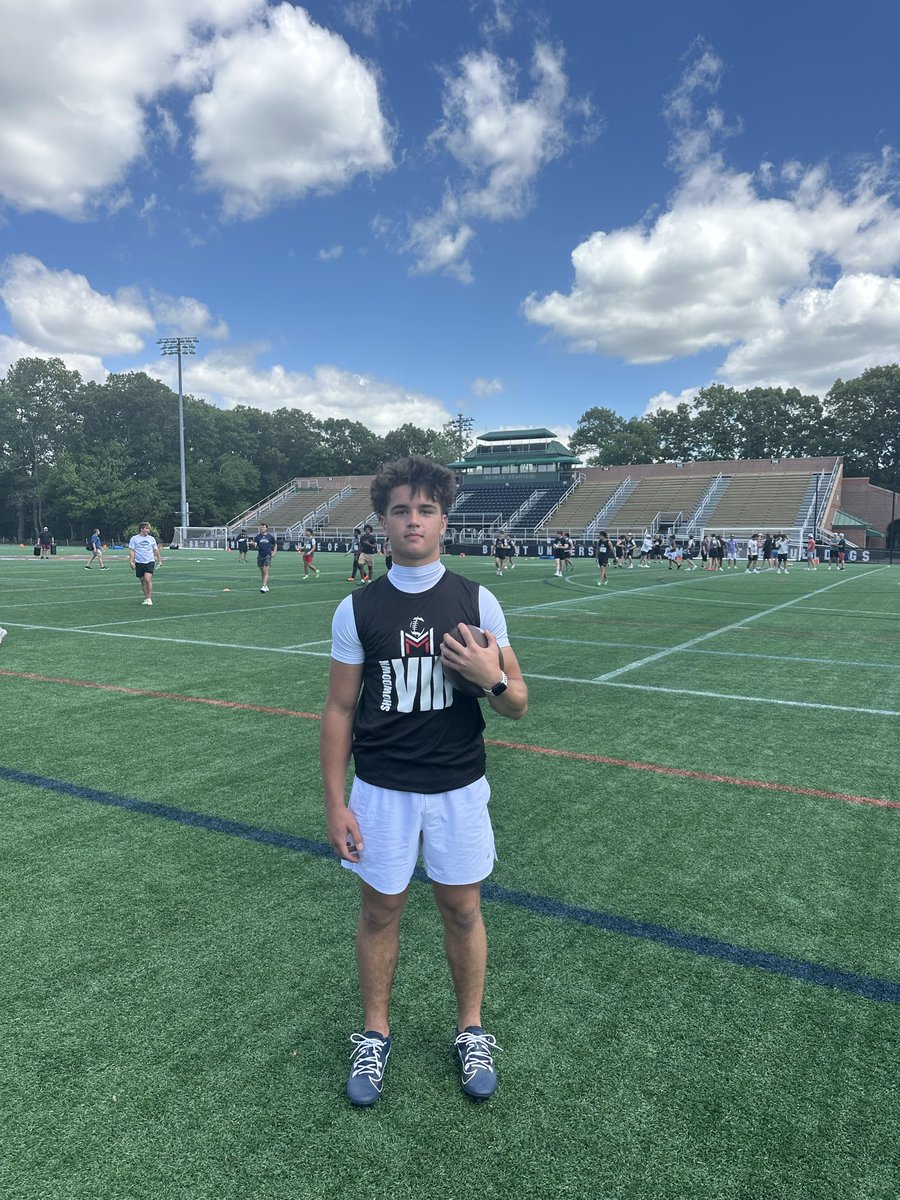 AnthonySemp12's tweet photo. Had a great weekend @M2_QBacademy Showdown @BryantUFootball‼️Always an amazing event and thankful for the opportunity to learn from some great coaches and QBs. Even took a few reps at WR. 
@TK_247 @PRZNewEngland @ScoutingNE @NE6FB_Recruits @CoachKG5 @StMarksFootball @603SportsMedia @QBHitList