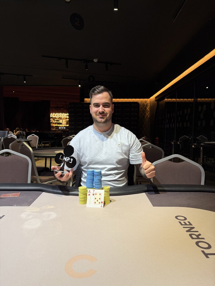 PanpotsTV's tweet photo. Nos llevamos el 1🏆 del torneo clausura de la Liga Nacional De Poker!!! 

Contento, aprendiendo y mejorando cada día. 

Mañana nos vemos en Stream 🫶 
#LNPJ https://t.co/PqFjVDoIkj