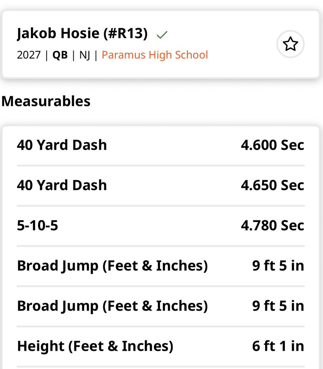 jakob_hosie's tweet photo. Great time at Monmouth's Camp today! Thank you @Coach_KCal for the invite!

60 Yard Shuttle: 🥇1st Place 
40 Yard Dash: 4.60 

@ScoutNickP @TrevorBopp @KyleScrivanich @max_finkelman @Spartan_AD @WeAreParamus @CoachJeffGallo @JimRobertsonQB  @CoachSamDorsett  @CoachKDumas @TimRehm23 @Coach_Sussman @Coach_Gladney @Coach_JLaSala @CoachMignanelli