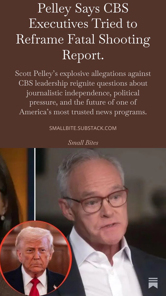 small_bites_'s tweet photo. Scott Pelley alleges CBS leadership attempted to influence a report involving the killing of protester Renee Good by pushing language he believed was unsupported by evidence.

https://t.co/4SYOVwuTzC https://t.co/IXo2C4bsSq