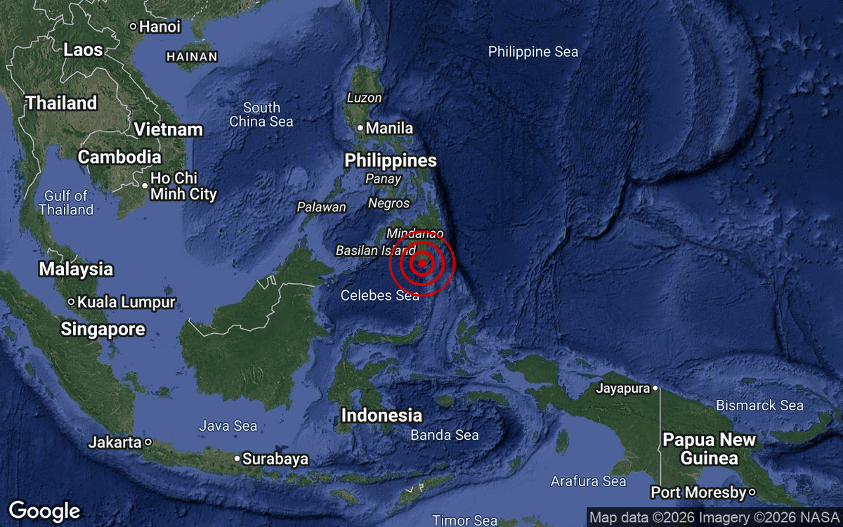 metmalaysia's tweet photo. GB kuat M7.9 di Mindanao, Filipina pd  7:37AM,8 Jun 2026. Pusat GB di 5.7° U,125.1° T kdlmn 50km. 97km Selatan dari Koronadal City,Filipina.Gegaran dirasai di sekitar Tawau dan Semporna.METMalaysia sdg memantau perkembangan kejadian ini.
 #mygempa.met.gov.my https://t.co/MIaeEHYHdD