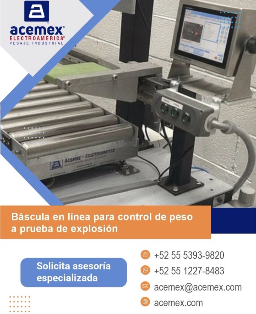 BasculasAcemex's tweet photo. Las básculas a prueba de explosión de Acemex®Electroamerica® están orientadas a operaciones industriales donde la seguridad, la continuidad y la confiabilidad son factores críticos.

Consulta con nuestro equipo especializado. https://t.co/D1aLTLoWO4

#PesajeElectronicoIndustrial https://t.co/8CVwzDUJYR
