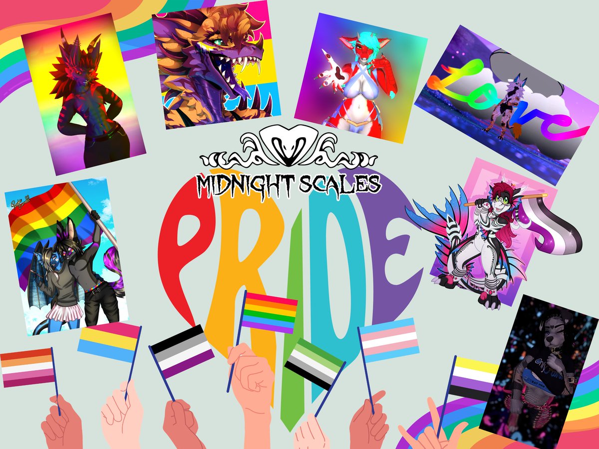 Midnight_Scales's tweet photo. Happy Pride Month from us at Midnight Scales!
Fly those flags high! Be proud of who you are!
#PrideMonth #MidnightScales #VRChat #VRClub https://t.co/uKwQq2K5vc
