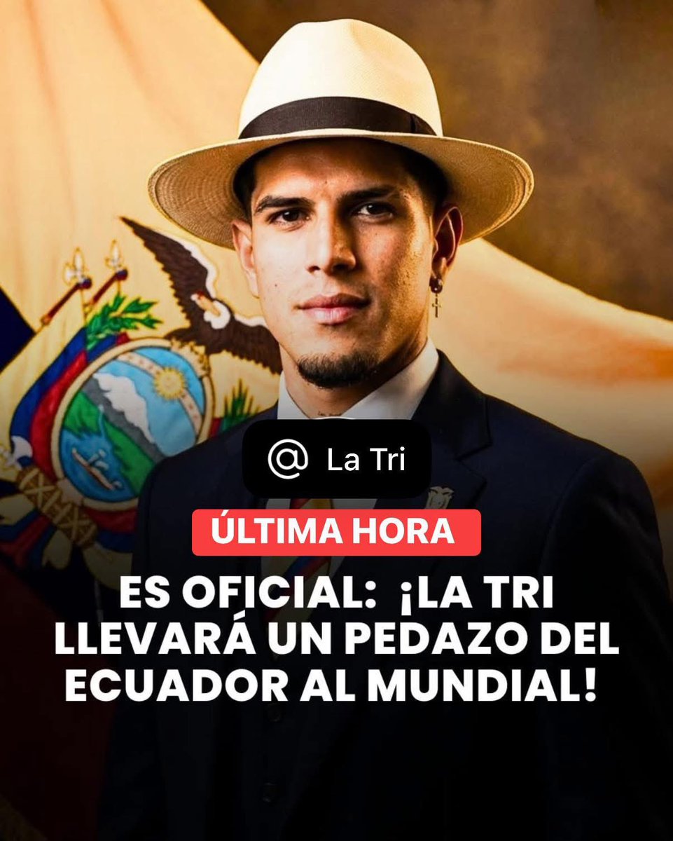 MigrantesES's tweet photo. 🇪🇨🤠 ¡La Tri llevará el orgullo de Ecuador al Mundial 2026!

Los jugadores ecuatorianos lucirán los emblemáticos sombreros de Montecristi, una obra maestra artesanal reconocida en todo el mundo.

🌎 https://t.co/aKN7EcU4UG