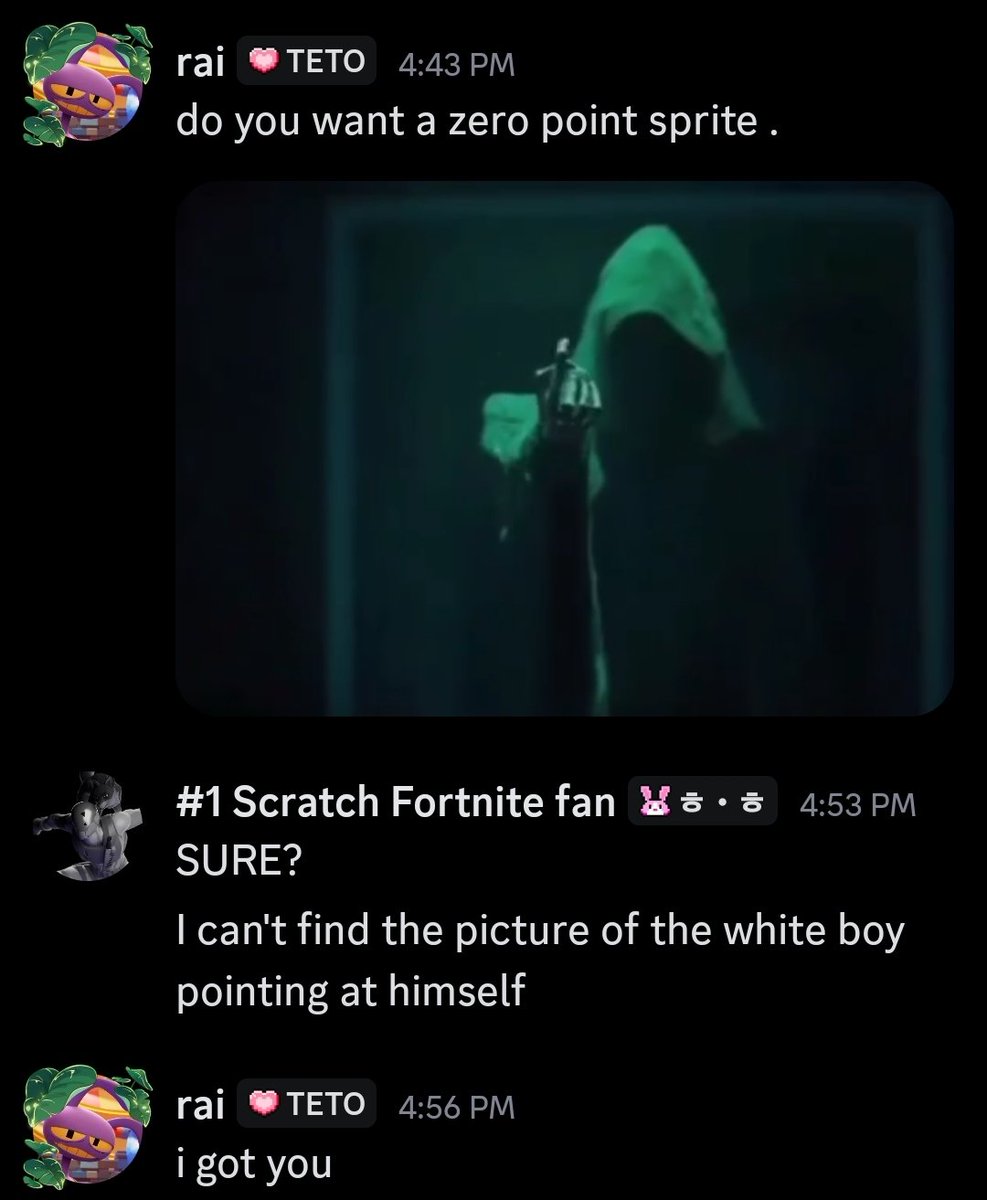 ScratchForknite's tweet photo. I'm my dms like the grim reaper,, 
They gave me the zero point sprite 🥹🥹Wonderful joyous oomf https://t.co/R04h73WXDZ