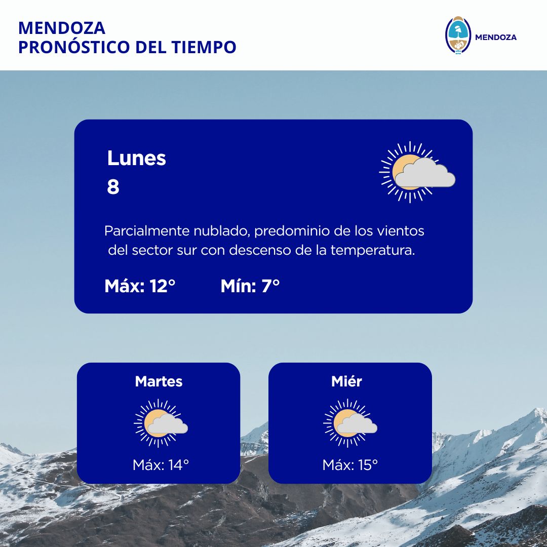 ContingenciasDA's tweet photo. Para más detalles consultá el pronóstico extendido en nuestra página: https://t.co/y94E5Hylg7 #MendozaGobierno #MinisterioDeProduccion https://t.co/6z8kMpJrwC