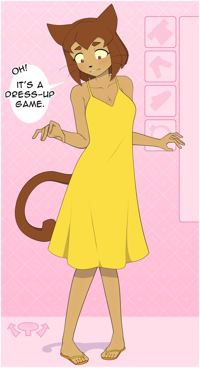 furrgroup's tweet photo. Kit from Gameoverse found her way into a dress-up game. Which outfit is your favorite?
(voted for by patrons) https://t.co/buiF8IG6gu