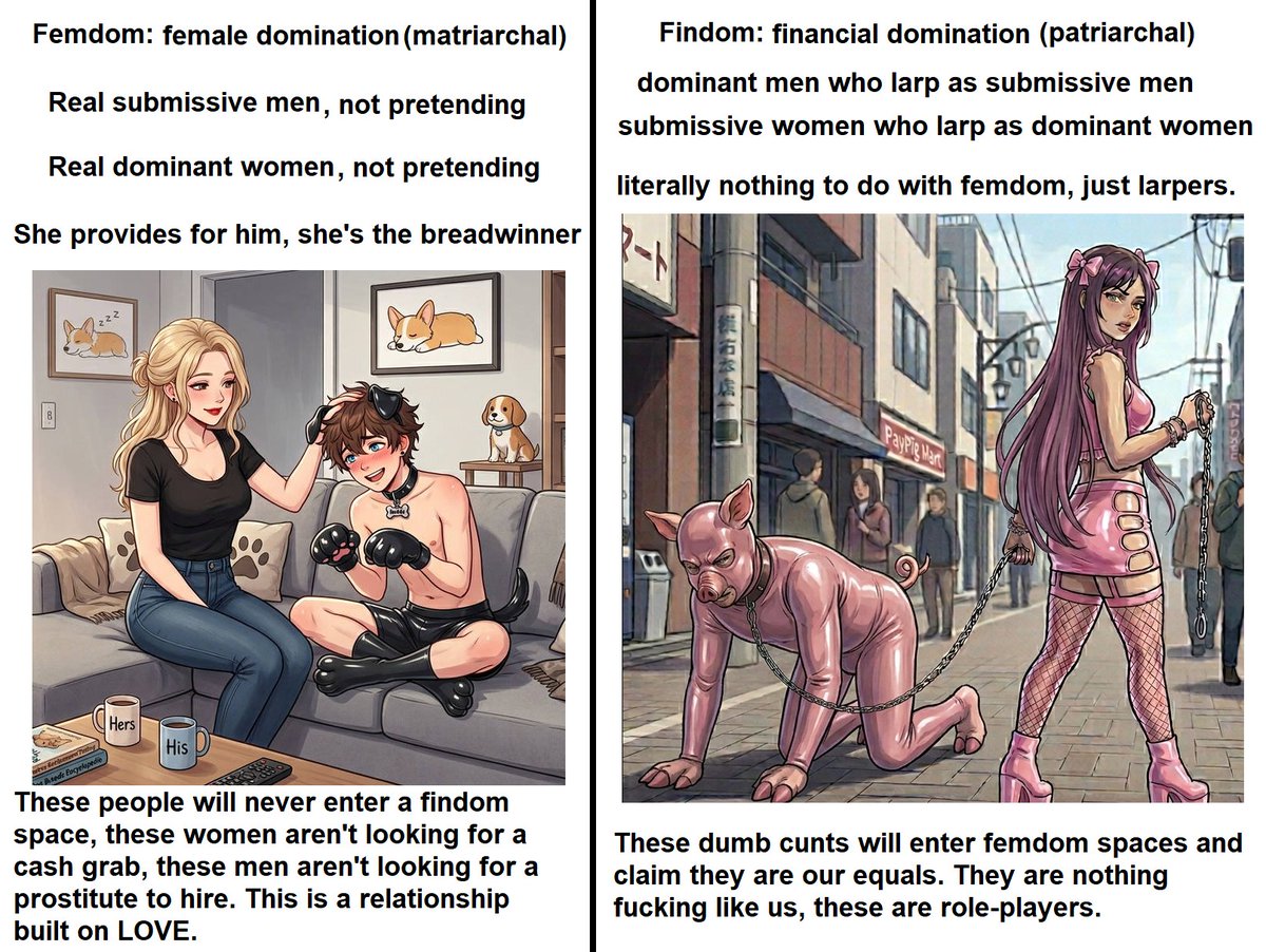 OutOfSinq's tweet photo. Femdom and Findom are completely different things, there is no such thing as a "Findom Femdom" You might be female, but you don't get to just claim the title "Femdom", as long as you're capitalising off your "subs" you're not a Femdom, you're a Findom. https://t.co/LXRCBFrzfx
