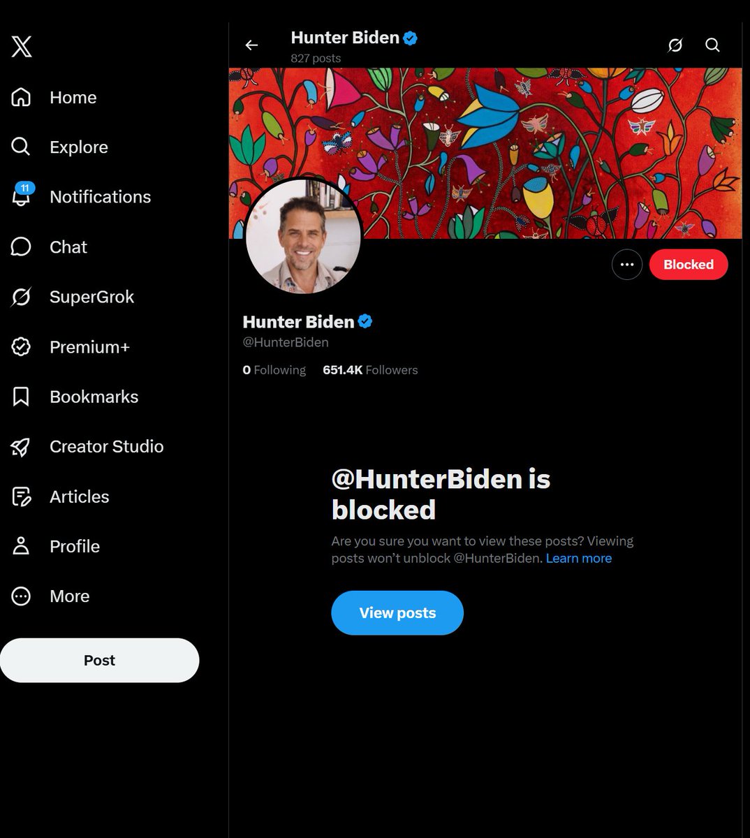 X_StrayDog1's tweet photo. 🚨Block This Scammer and Criminal!

Block him and stop his grift on X forever:

Account to block: @HunterBiden https://t.co/N7Os2AdN2E