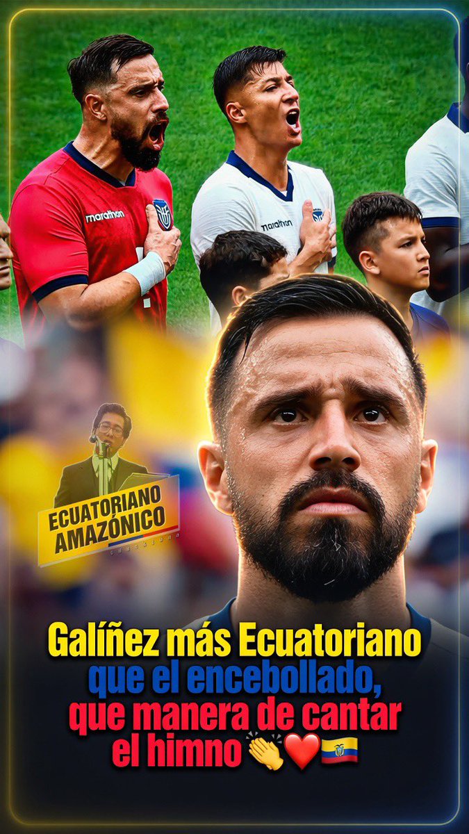 MigrantesES's tweet photo. 🟨🟨🟦🟥 | ¡Orgullo ecuatoriano puro! 🇪🇨❤️
Galíndez más ecuatoriano que el encebollado… ¡Qué manera de cantar el himno, carajo! 🔥😭👏
Este es el tipo de pasión que queremos ver siempre con la Tricolor. Corazón, garra y alma verdeamarela.
¿Quién más se emocionó con esto? @LaTri https://t.co/Qz7Vv1GXlz