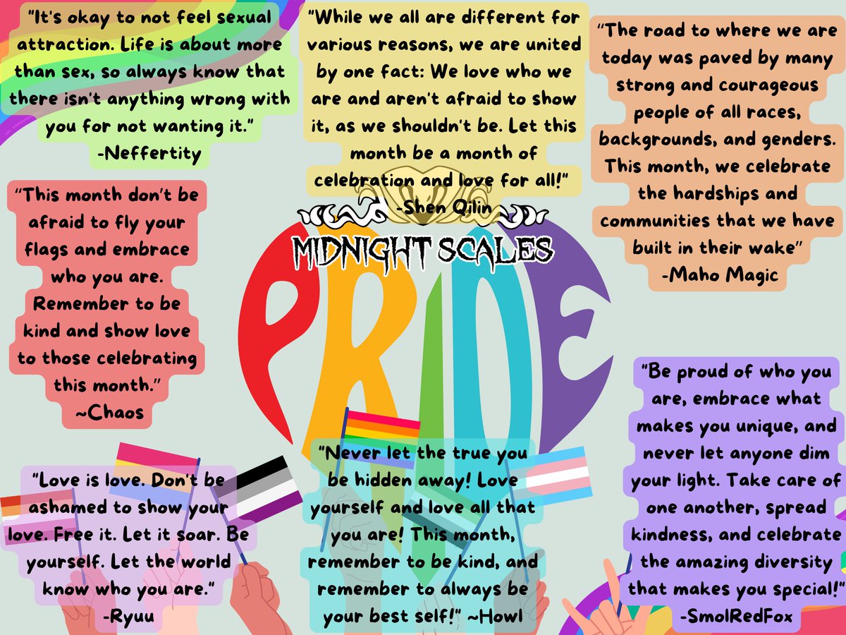Midnight_Scales's tweet photo. We also have some encouraging words of Pride from our Admins!
Love yourself, and all that you are! Be kind!
#PrideMonth #VRChat #VRClub #MidnightScales https://t.co/JHCpHVdbTF