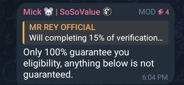 SaleemCryptoo's tweet photo. 🚨 SoSoValue Community Update 🚨

A recent message circulating from a SoSoValue moderator has sparked a lot of discussion regarding Season 2 airdrop eligibility.

According to the information being shared: @SoSoValueCrypto

✅ Users who completed 100% and 120% Real User Verification (RUV) are believed to be in the strongest position for Season 2 eligibility.

⚠️ Meanwhile, users who completed 15%, 30%, or 60% RUV may still have a chance but their eligibility and allocation remain uncertain until the official checker is released.

It's important to remember:

🔹 SoSoValue has not yet released the final allocation data.
🔹 The official checker will determine who qualifies and how rewards are distributed.
🔹 Until then all community discussions should be treated as expectations rather than confirmed results.

For those who completed 100%+ RUV, the waiting game is almost over..

For those below 100%, don't lose hope yet wait for the official checker before drawing conclusions.

For more SoSoValue updates tutorials and airdrop guides subscribe to my YouTube channel: https://t.co/fe0kUQ8R42

💬 What RUV level did you reach?
15% • 30% • 60% • 100% • 120%
Drop your percentage below! 👇🔥

#SoSoValue #SOSO #RUV #Airdrop #Crypto #Web3 #Season2
