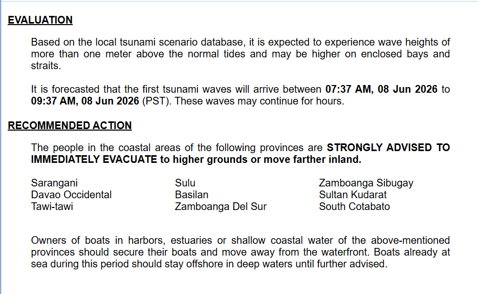 BNODesk's tweet photo. BREAKING: Philippines issues tsunami warning after major earthquake, some regions told to evacuate inland https://t.co/tqGG6udTmR