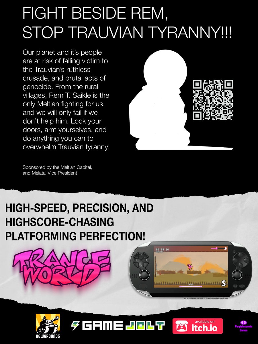 tranceworldgame's tweet photo. CHAPTER 1 - JUNE 10TH 2026

GAMEJOLT-NEWGROUNDS-ITCH

FIGHT BESIDE REM

#tranceworld #indiegame #indiedev #IndieGameDev https://t.co/Nxy480sa3J
