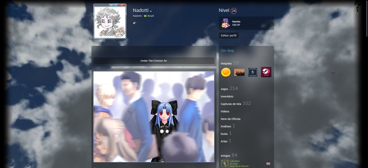 Nad0tti's tweet photo. Só queria uma oportunidade pra postar meu perfil da steam pq eu gostei de como deixei ele https://t.co/9MjEXangSN