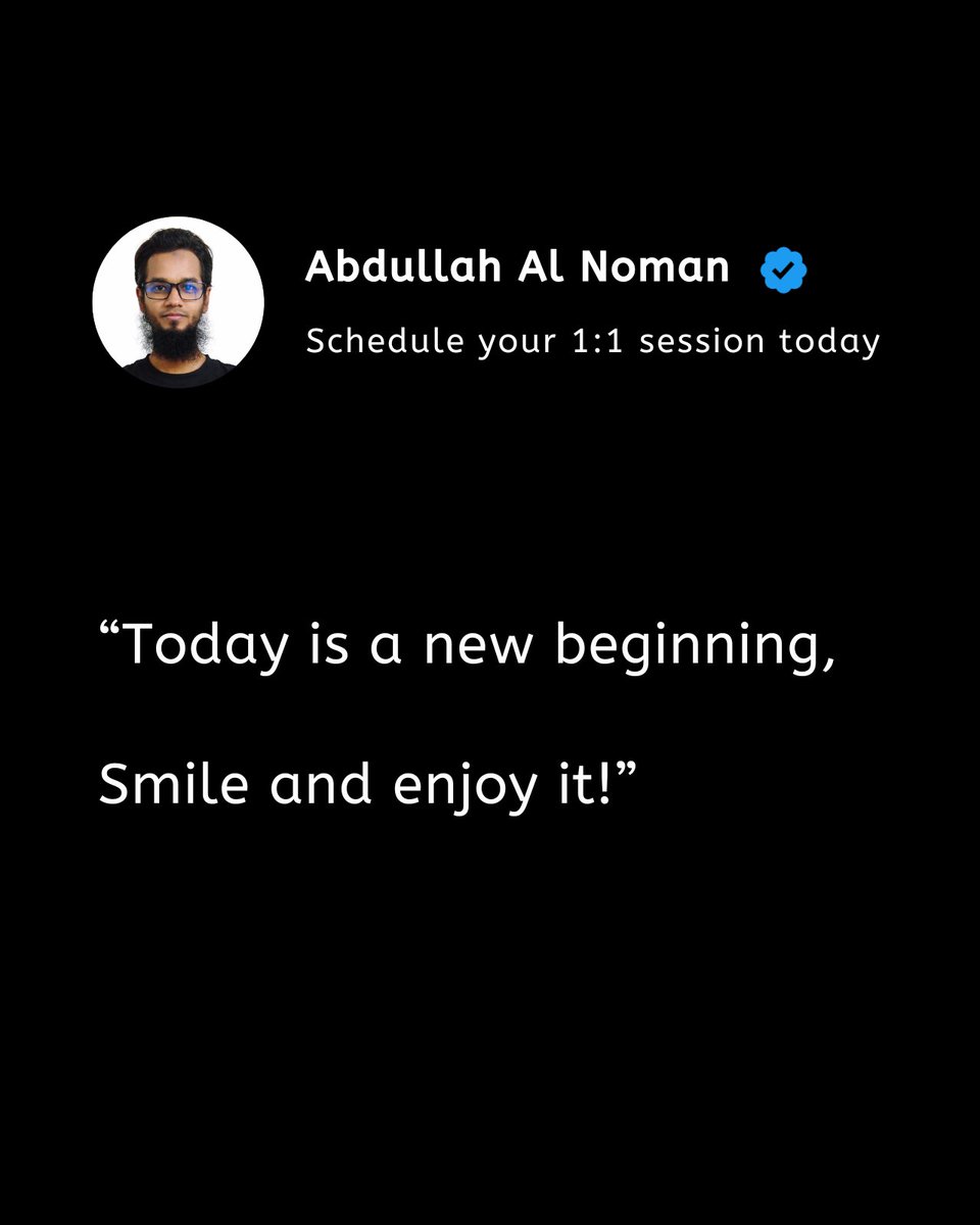 AbdullahAlNoman's tweet photo. Yesterday is gone, and today is yours to enjoy.

Every day brings new chances to learn, laugh and grow.

"Every day is a new beginning, smile and enjoy it!"

No matter what happened yesterday.

#Coach #PersonalCoach

#Yesterday #Everyday #Today

#enjoy #smile #learn #laugh #grow https://t.co/GJH1JQHB69