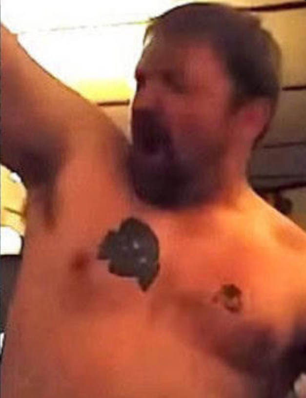 USAF_IronMike's tweet photo. @DeanBaker13 Wait! So Susan Collins is the one with the nazi tattoo? Oh damn, I've been misreading the news. 

She looks terrible topless, btw. https://t.co/LoFjWfxcei