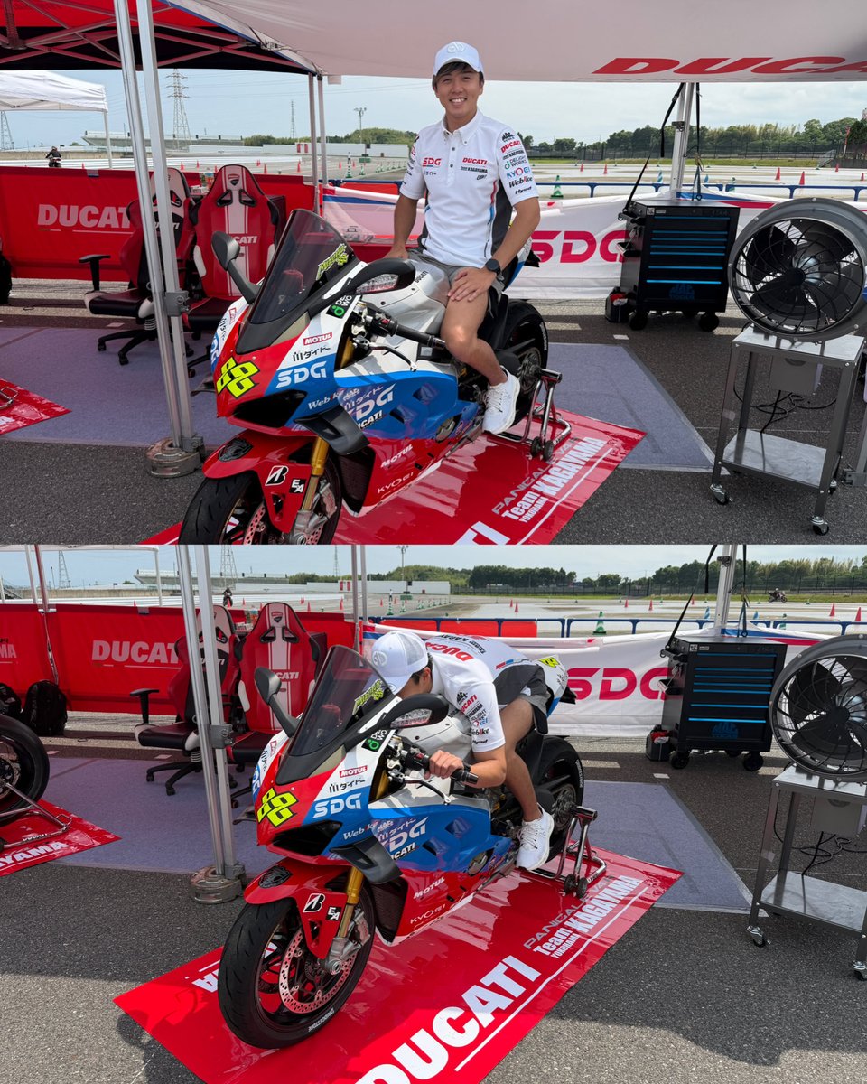 Ducati_garage's tweet photo. 週末のDUCATI DAY 2026では、
水野涼選手の優しさに癒されました！
5連勝中、シーズン途中の大変な時期に丸一日、笑顔で対応されている姿に感銘しました❣️
本当にありがとうございました🙇‍♂️
今週も皆様、ご安全に🙏
#水野涼選手 https://t.co/SPJNzwalEx