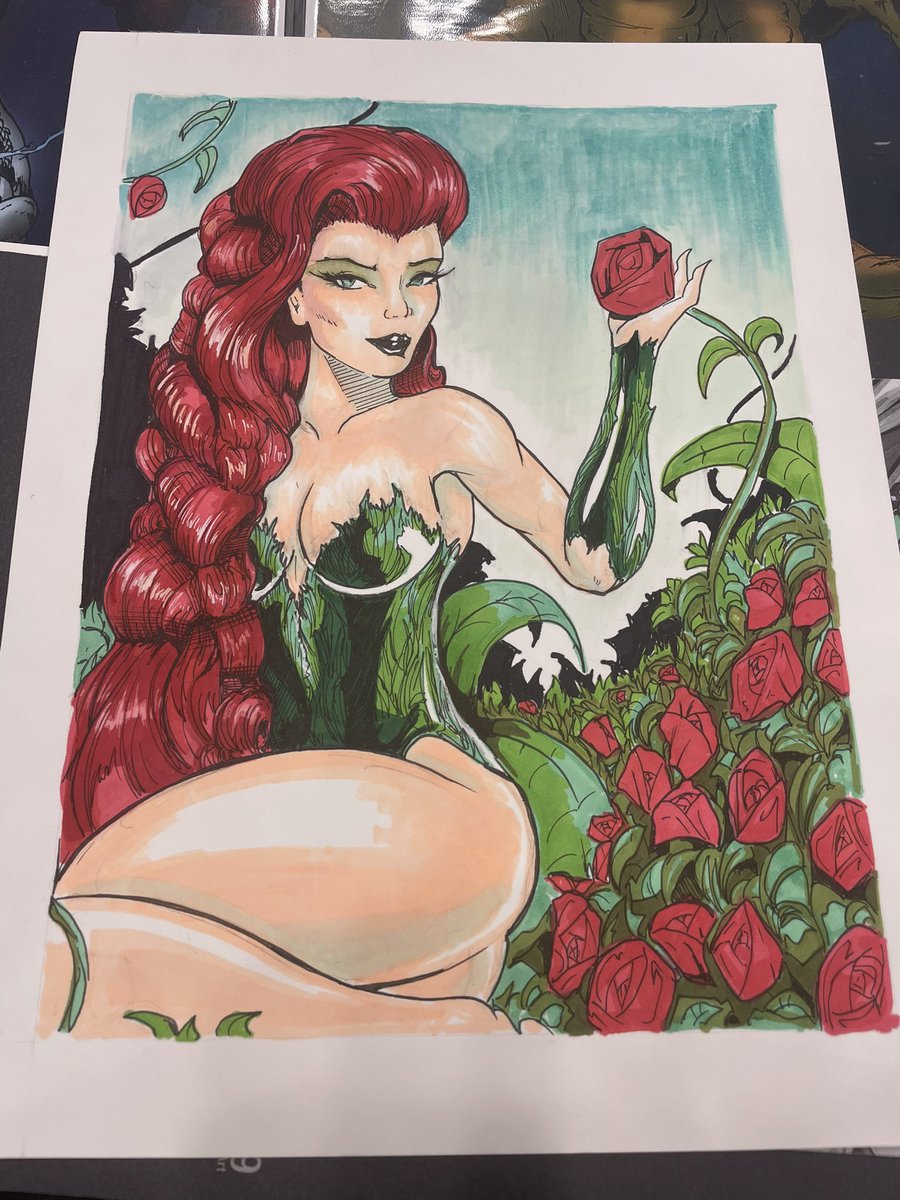 jukeboxromeo's tweet photo. Poison Ivy Commission from Indiana Comic Con! One of many commissions I got this weekend. This was fun to do. Kinda had the Peg Bundy hair going on, which is awesome! #indianacomiccon #dccomics #poisonivy #batman #dc #comics https://t.co/8RKocrDlip