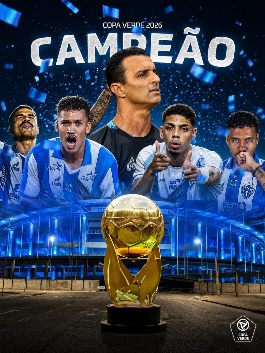 sigaCopaVerde's tweet photo. O Paysandu é o campeão da Copa Verde 2026! https://t.co/EUfjtoED1K