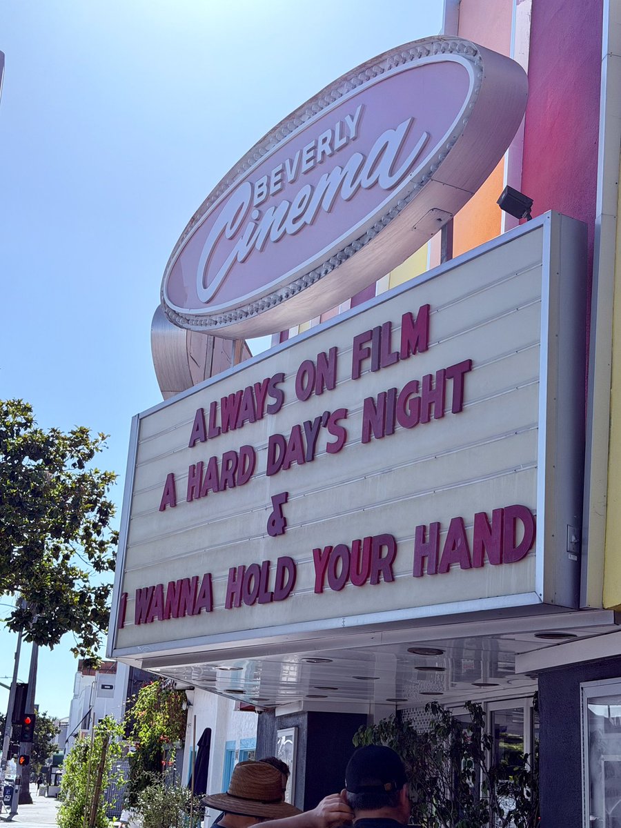NicoleBdorf's tweet photo. Anyone else seeing The Beatles tonight?
#AHardDaysNight #DoubleFeature #IWannaHoldYourHand #movie #film
#NewBeverly @newbeverly #Hollywood https://t.co/WkWYeHc7dk