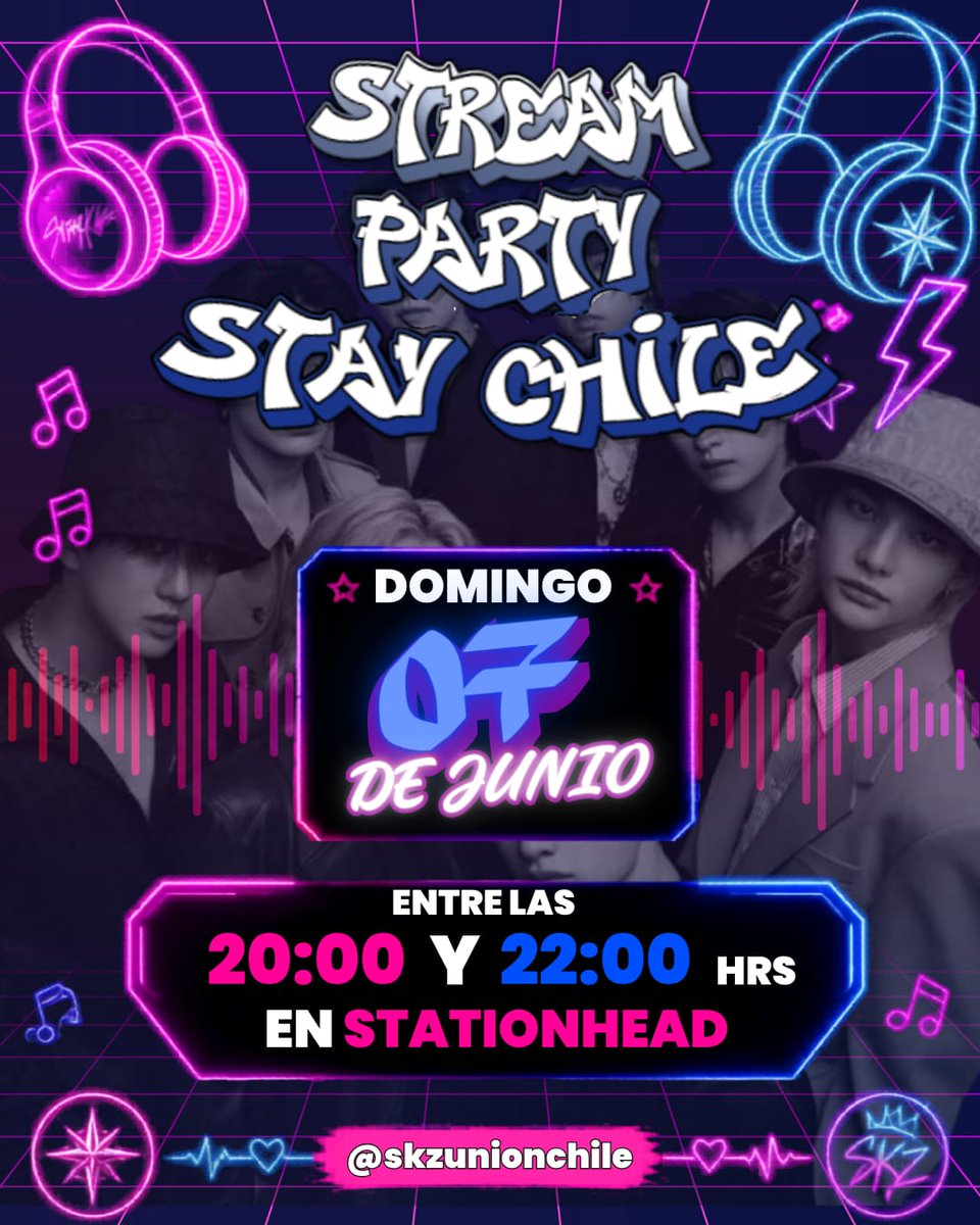 TeamStayChile's tweet photo. STREAM PARTY CHILENSIS 🇨🇱🎧

Comenzamos nuestra fiesta de stream para celebrar el éxito de @Stray_Kids en el festival GovBall y también seguir manifestando nuestro deseo de tener el #STRAYCITY en Chile 🤘

Ya tenemos una playlist pero igual pueden hacer sus pedidos 🤩

🔗 https://t.co/oD4GEBofuQ

#STAYChilexStrayKids
#BringStrayKidsToChile