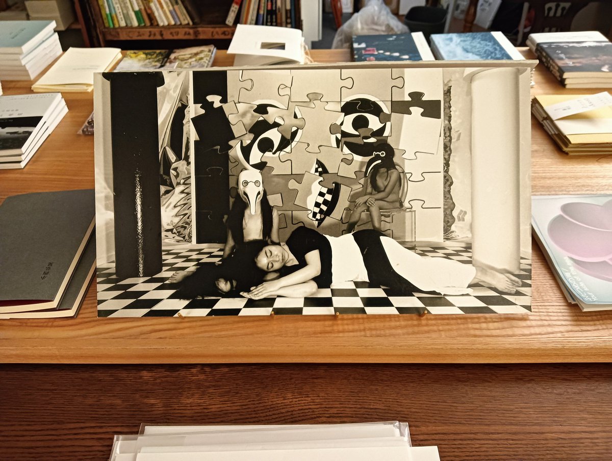 soukobooks's tweet photo. 詩的/写真的の期間中、鈴木野々歩さんから預かっている村岡由梨さんの作品を展示しております。昨日来たお子さんが、からすがいる！と言って見ていました。 https://t.co/L612RndL5G
