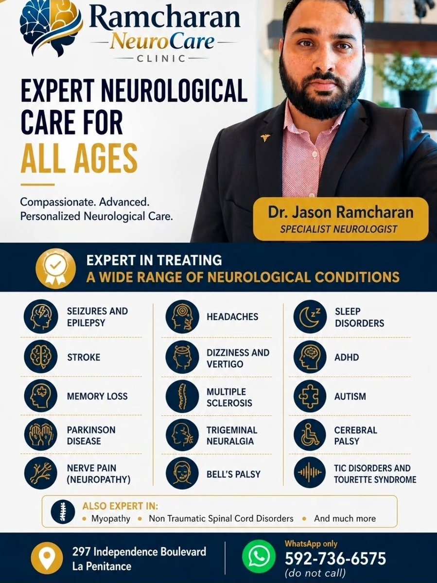 JamesRamcharan's tweet photo. #RamcharanNeuroCareClinic 
#Neurology #Guyana https://t.co/IWgIlJ3Wjv
