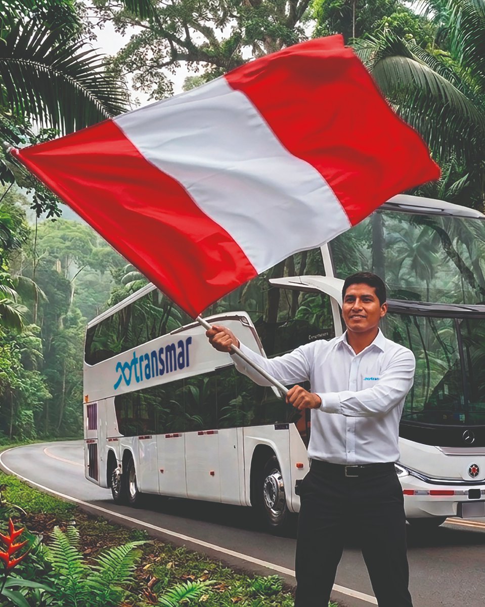 Transmar1's tweet photo. 🚌Hoy rendimos homenaje a nuestra Bandera Nacional, símbolo de orgulllo, historia y unidad para todos los peruanos.🇵🇪

🔵#transmar | Transmar Express | https://t.co/qvbhCpLsyo | ¡Déjate Llevar! https://t.co/qPUjuYwws3