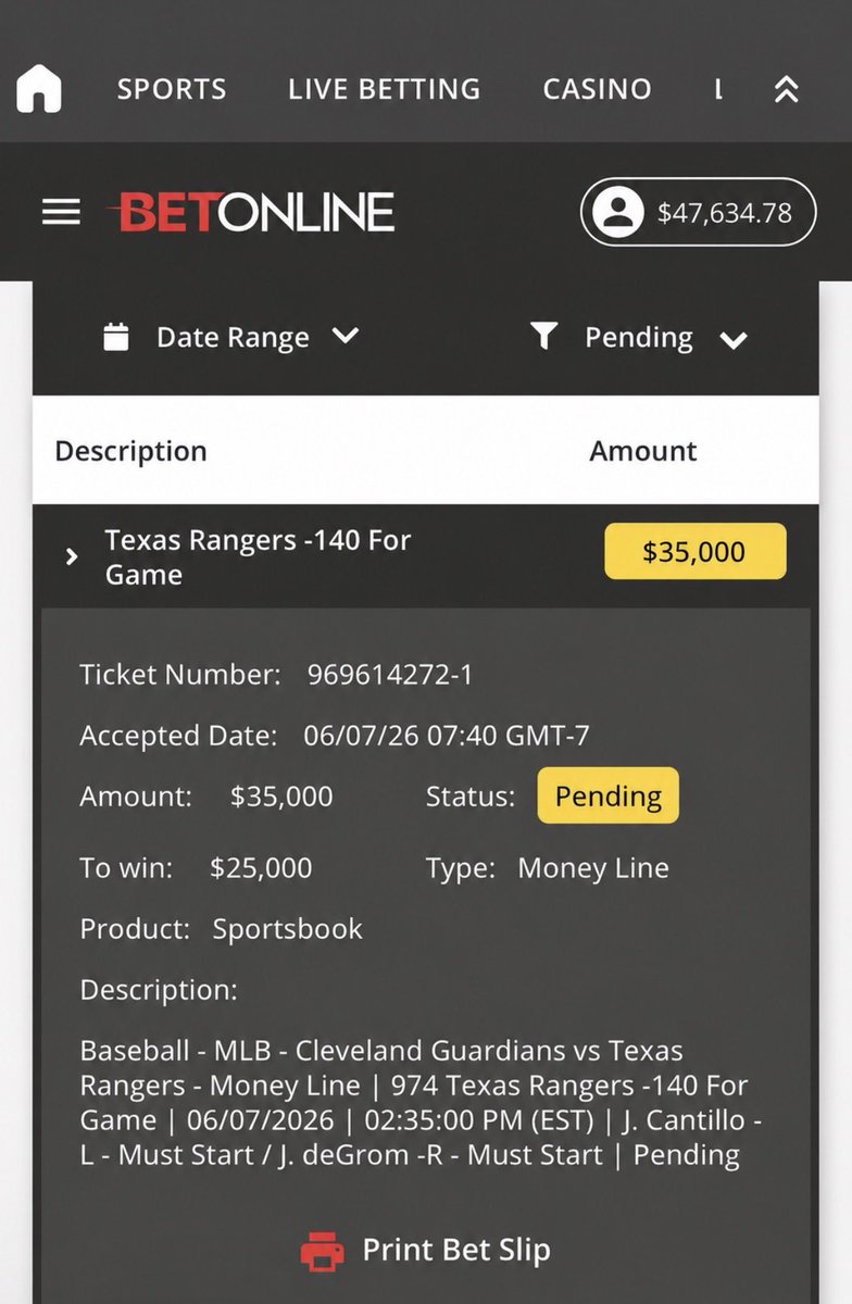 energywins's tweet photo. Texas Rangers ML 

Risking $35,000 to win $25,000

#GamblingTwitter #GamblingX https://t.co/X1318rVhyT