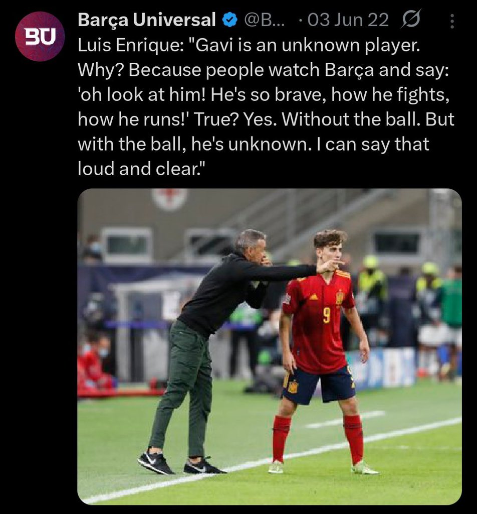 5peatNel's tweet photo. Luis Enrique on Gavi😂😂😂 https://t.co/saxpO9r1q8