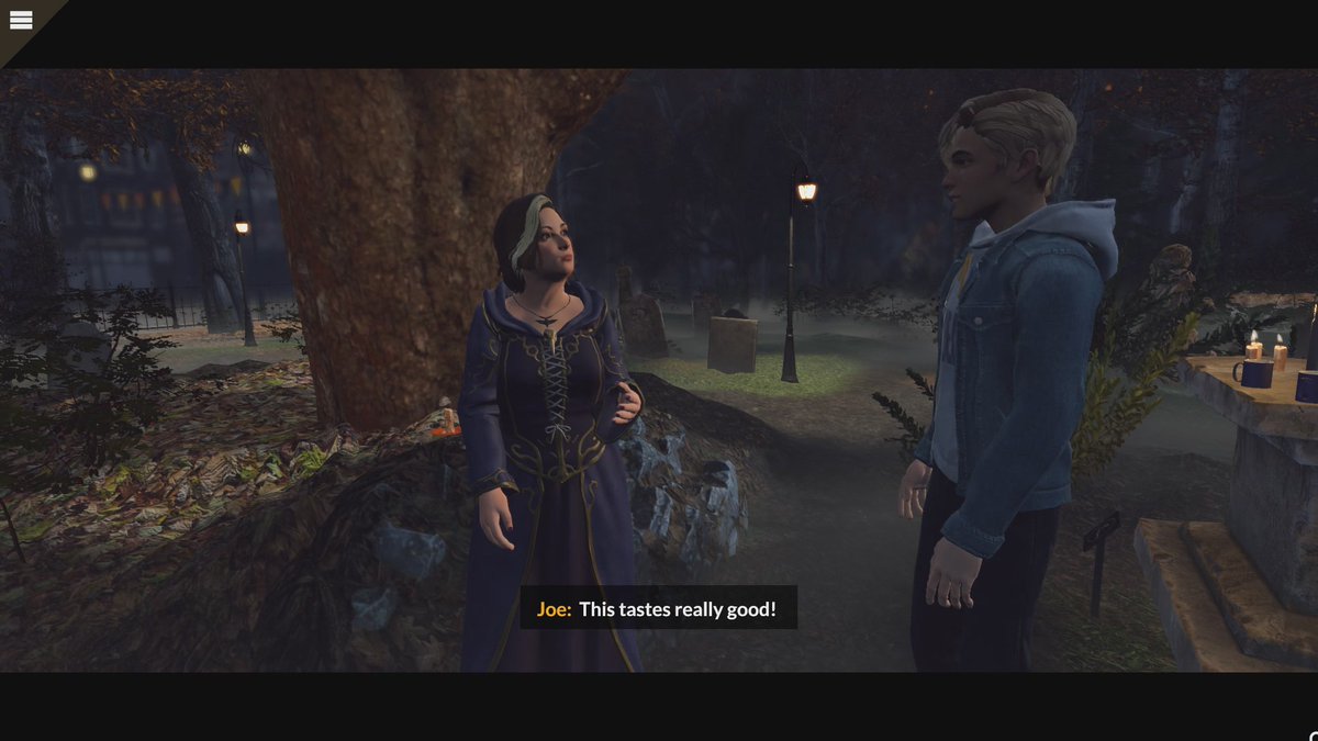 arglefumph's tweet photo. Another weird moment in "Midnight in Salem" is when the Hardy Boys confront Olivia in the graveyard, then the screen fades to black, then the three of them all drink tea together with invisible teacups, then they continue the confrontation like nothing happened. https://t.co/68YL5OQRqi