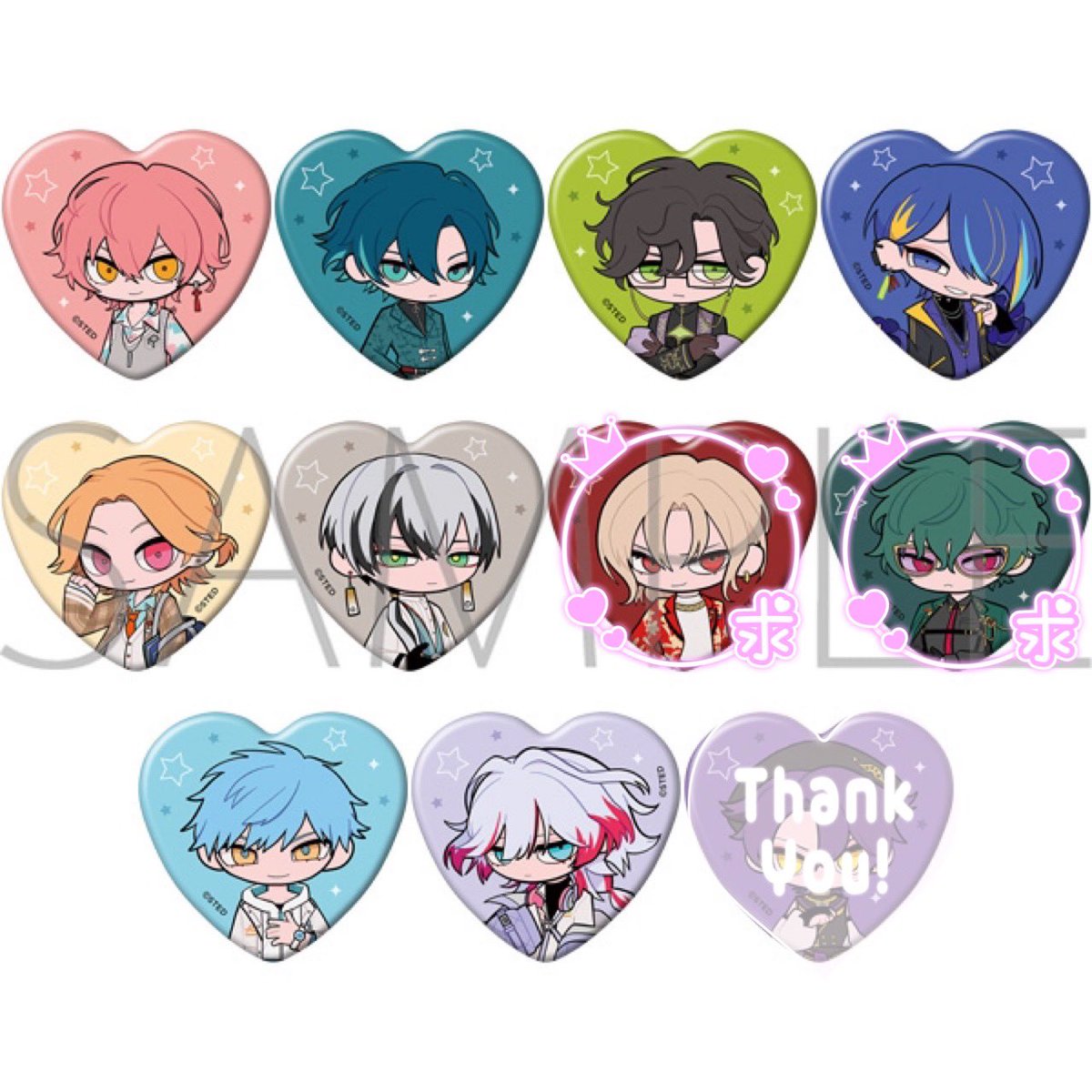 ri1zk19's tweet photo. 【交換 仮約束】STRANGE EDEN ストエデ
ハート型キャラバッジコレクション 缶バッジ
アニメイトオンライン1BOX予約済

譲￤千里 孝星 修一郎 瑠何 雛太 桜仁 道貴 鱗

求￤緋嵐3 咬3
希望数決まり次第讓渡可能(定価+送料PayPay)

郵送交換or大阪手渡し(要相談) https://t.co/jyIEl4hBFs