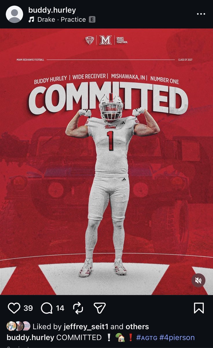 KyleMSmedley's tweet photo. Congratulations to @KingsmenFBall Class of 2027 wideout @BraysonHurley1 on his commitment to Miami (Ohio). 🏈 https://t.co/3DYgv0HlFh