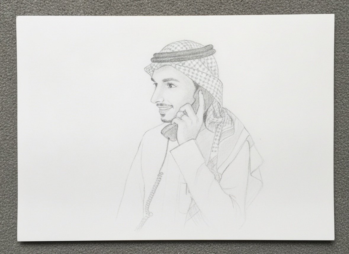 m__m050's tweet photo. @A_AlGhamdi7 
السلام عليكم اخوي عبدالله بن محمد. 
عملت رسمه لصورتك وإن شاء الله تنال اعجابك 🙏🏻
وأتمنى منك تشجعني وتفرحني بمبلغ بسيط. لأن الرسم هو مصدر رزقي الوحيد لي ولعائلتي 🤍 https://t.co/06k1kHDyIN