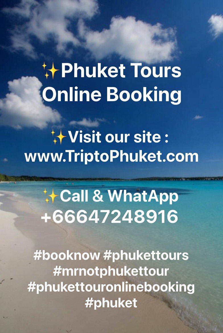 MrNotPhuket's tweet photo. 🌴Phuket Tours Online Booking
👉Visit our site : https://t.co/C8EkG6MHYN
📲Call &amp; WhatApp +66647248916
#booknow #phukettours #mrnotphukettour https://t.co/VPAJ2N6Lcp