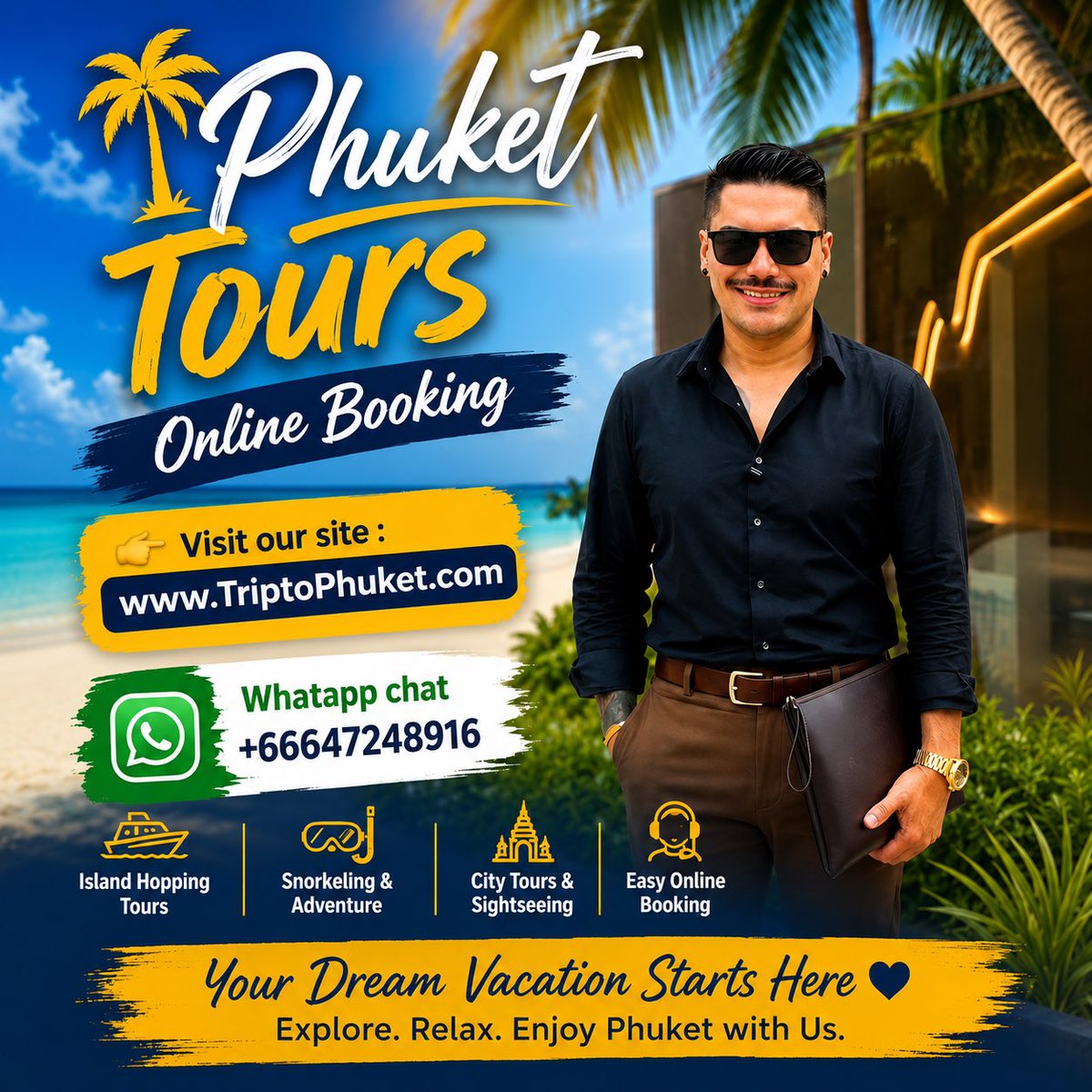 MrNotPhuket's tweet photo. 🌴Phuket Tours Online Booking
👉Visit our site : https://t.co/C8EkG6MHYN
📲Call &amp; WhatApp +66647248916
#booknow #phukettours #mrnotphukettour #phukettouronlinebooking #phuket https://t.co/6yb9FvL2Um