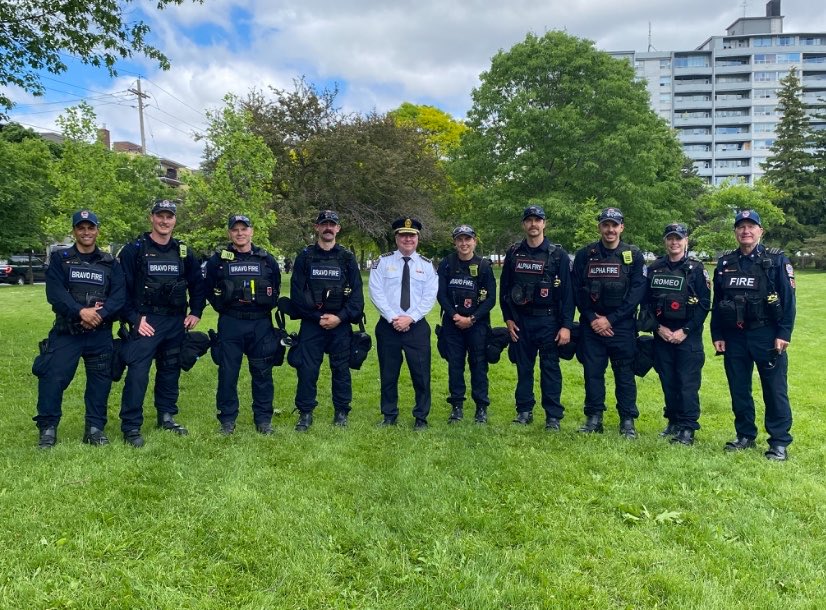 ChiefJessopTFS's tweet photo. Today members of our Public Order Unit worked alongside our @TorontoPolice &amp; @TorontoMedics partners to support a safe &amp; peaceful Walk with Israel event for participants &amp; local residents. Thank you to all involved for their professionalism &amp; commitment to public safety. #Toronto https://t.co/QUoHfvBztd