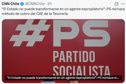 Iherreraa's tweet photo. Los zurdos se quejan que la Tesorería está expropiando los sueldos a los deudores del CAE y resulta que fue Boric el que modificó la ley para poder hacerlo.  Ja ja ja.  Estos zurdos se pisan solo la cola https://t.co/RsLCjlnTIr